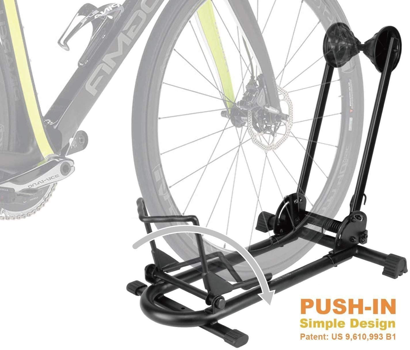 BIKEHAND Bike Floor Type Parking Rack Stand - for Mountain MTB & Road Bicycles Indoor Outdoor Garage Storage
