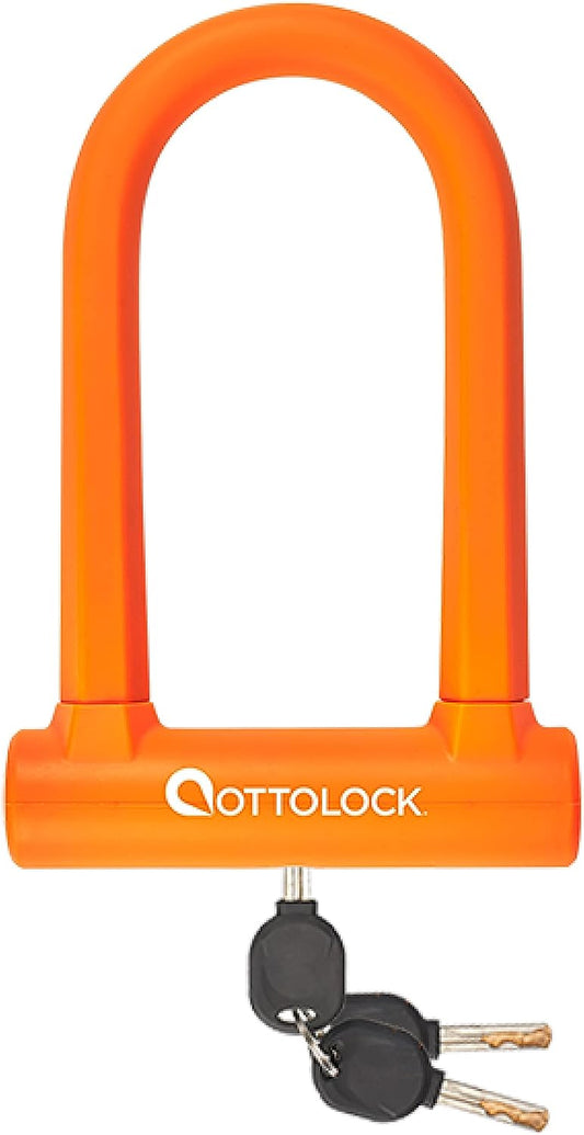 Sidekick Compact U-Lock | Lightweight Silicone-Coated Bike Lock (Orange)