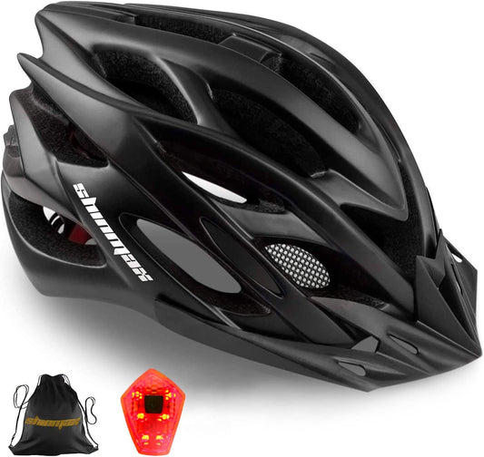 Professional title: "Adjustable Lightweight Bicycle Helmet with Rear Light, Visor, and CPSC Certification for Men and Women - Ideal for Mountain and Road Cycling"